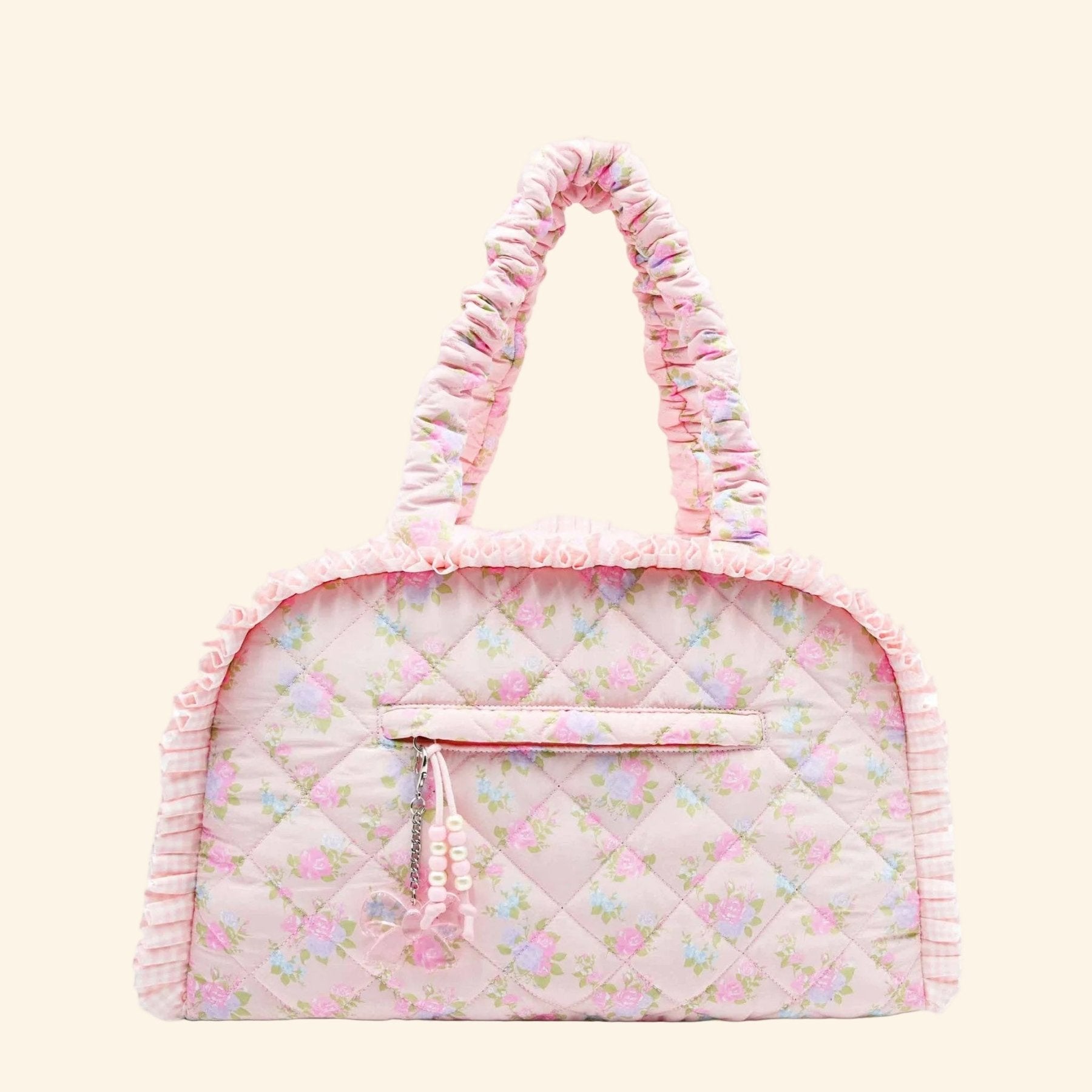 OMG Quilted Floral Printed Medium Duffle Bag | HONEYPIEKIDS