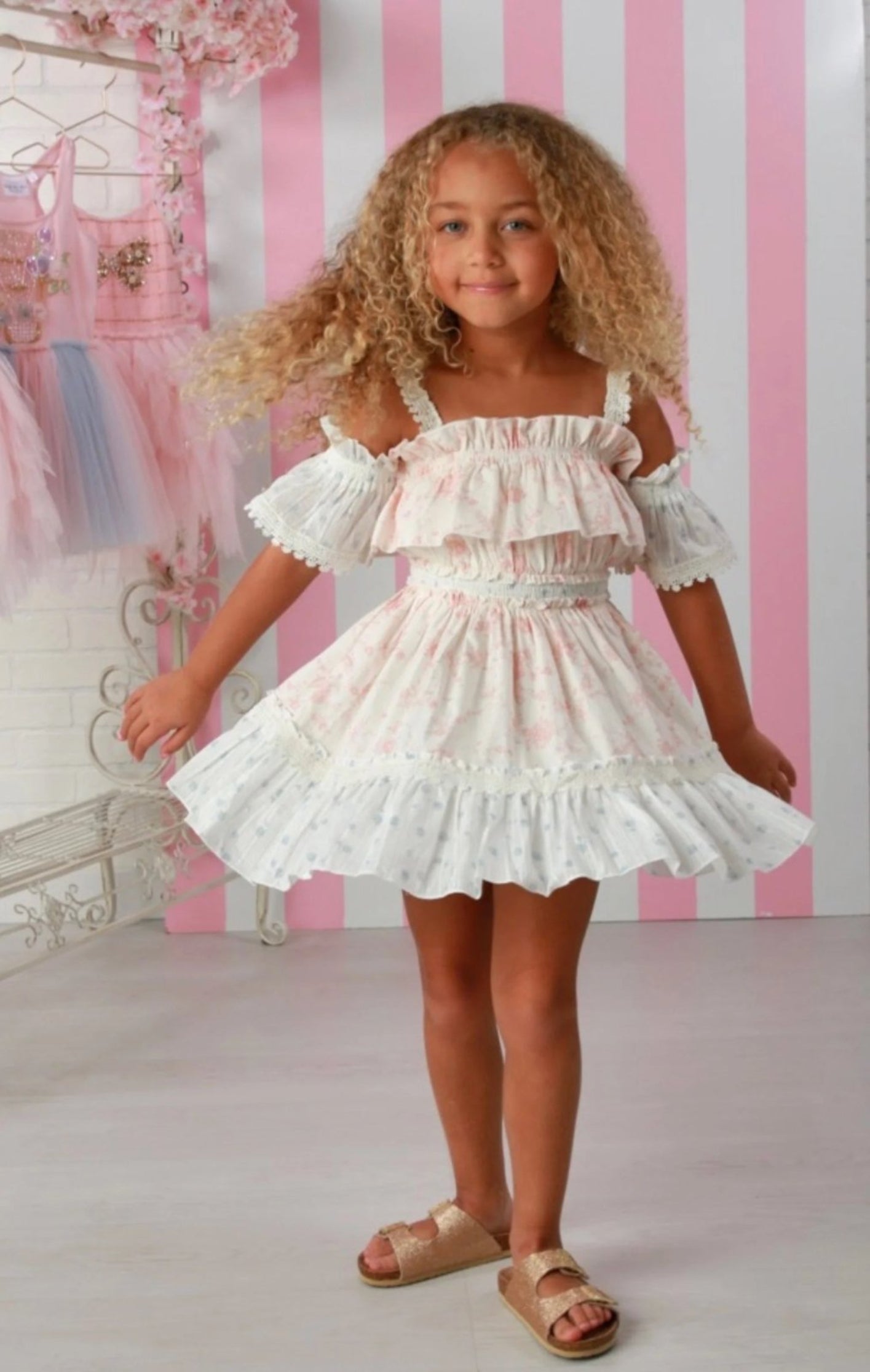 pink toile dress Nicky Hilton x La Coqueta de Jouy London Women Long This is a PRE Duffield Lane Dallas Dress Pink