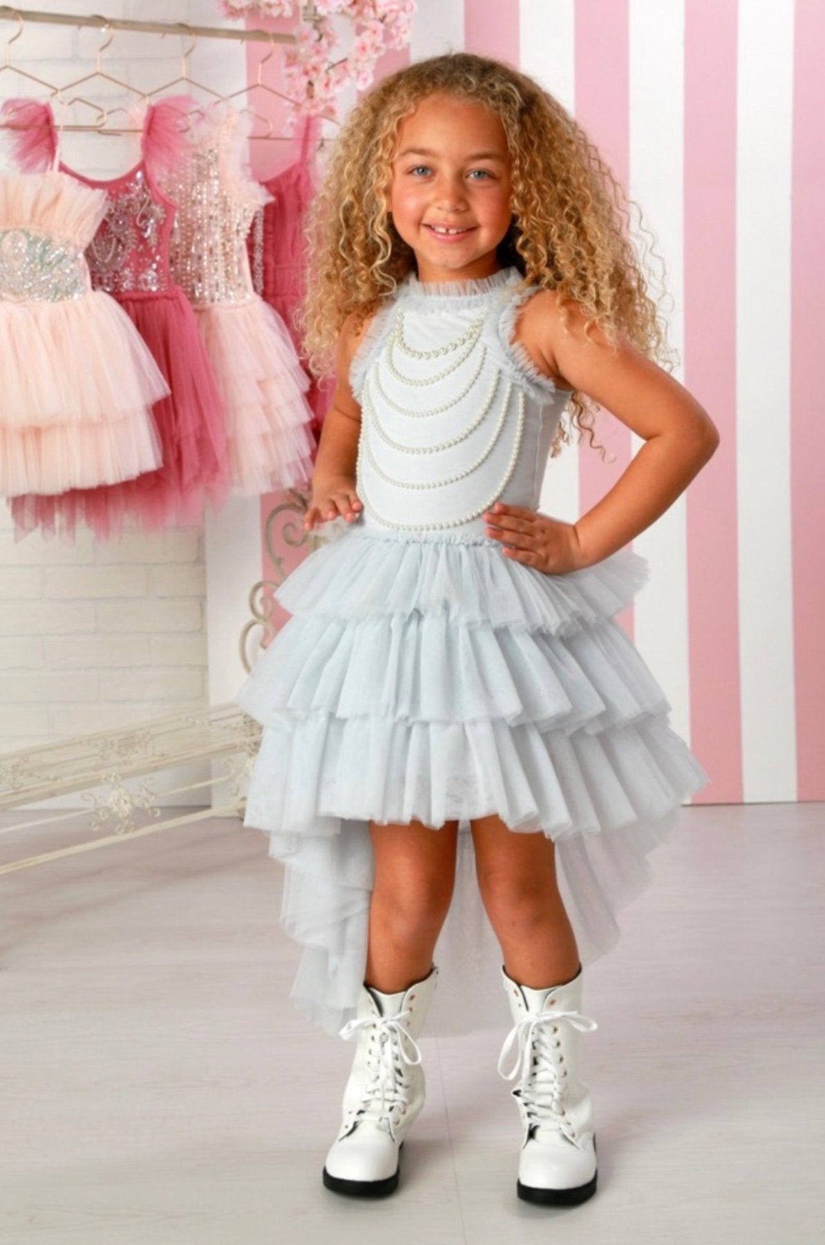 Ooh La La Couture Holiday Ice Chloe Dress | HONEYPIEKIDS | Kids Luxury Dresses