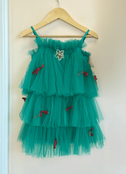 Ooh La La Couture Emerald Green Tulle Mistletoe Dress - HONEYPIEKIDS.COM