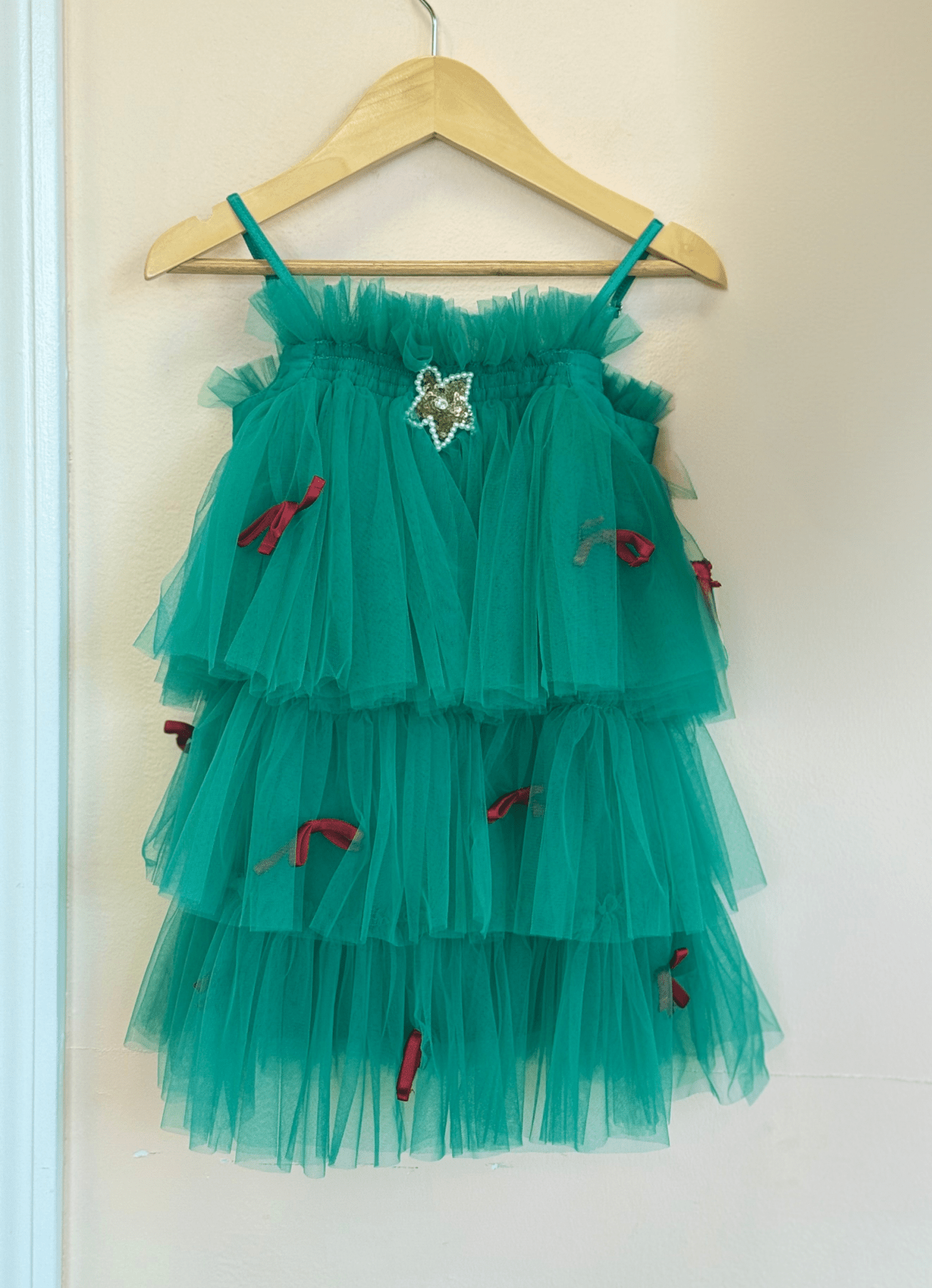 Ooh La La Couture Emerald Green Tulle Mistletoe Dress - HONEYPIEKIDS.COM
