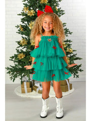 Ooh La La Couture Emerald Green Tulle Mistletoe Dress - HONEYPIEKIDS.COM