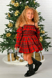 Ooh La La Couture Holiday Red Plaid Avery Dress | HONEYPIEKIDS 