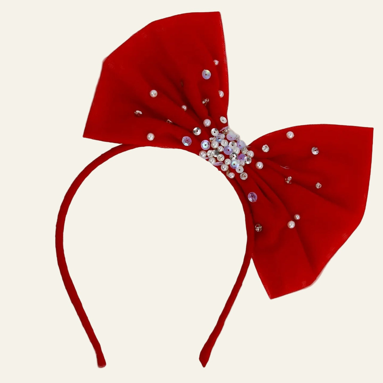 Ooh La La Couture Ruby Red Tulle Bow Headband | HONEYPIEKIDS 