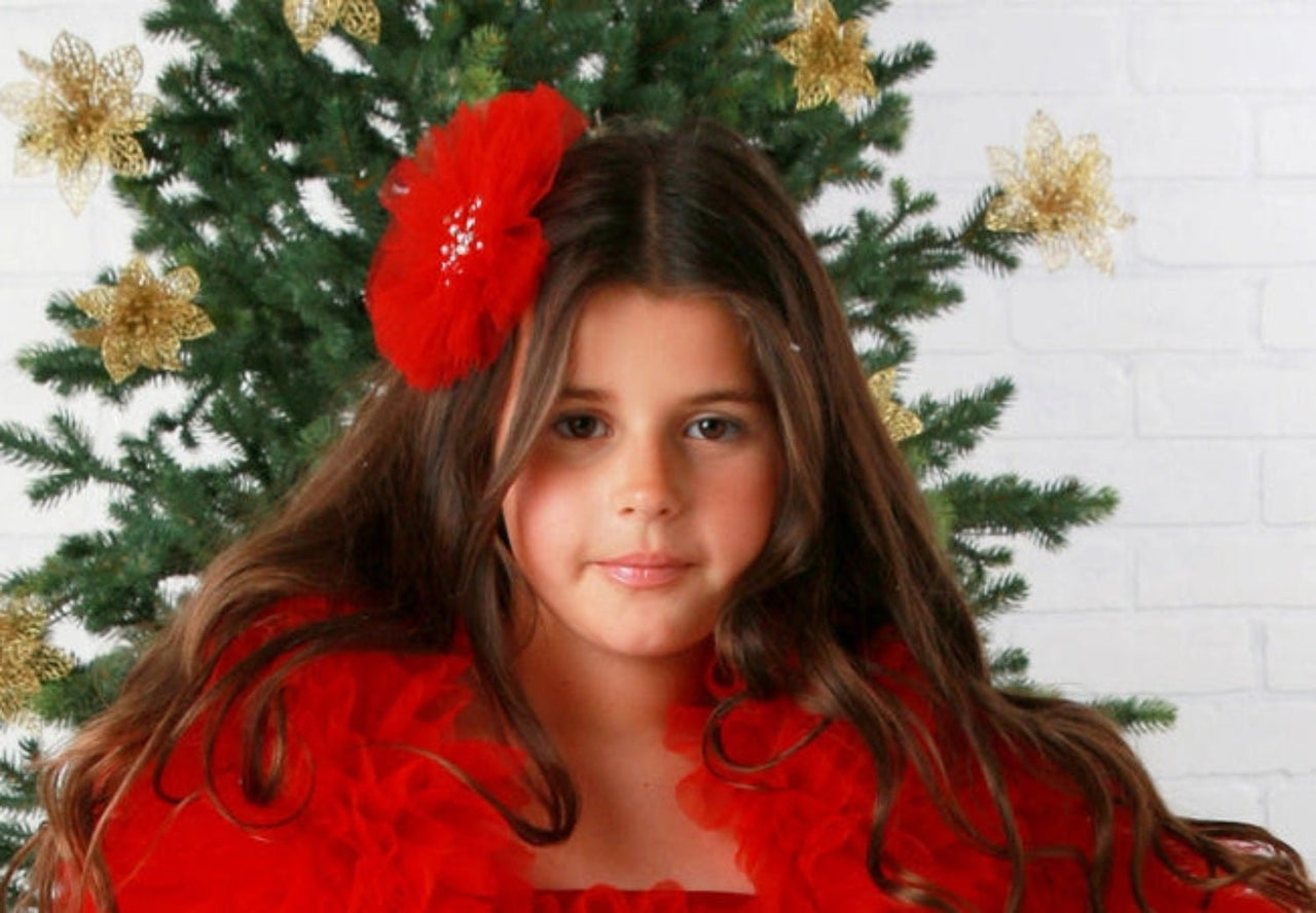 Ooh La La Couture Ruby Tulle Hair Clip | HONEYPIEKIDS