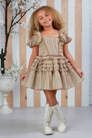 Ooh! La, La! Couture - Zoe, Gold | HONEYPIEKIDS | Girls Elegant Tulle Dresses