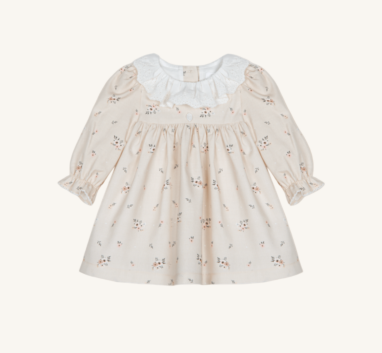 Patachou Baby Girls Beige Viyella Dress | HONEYPIEKIDS 