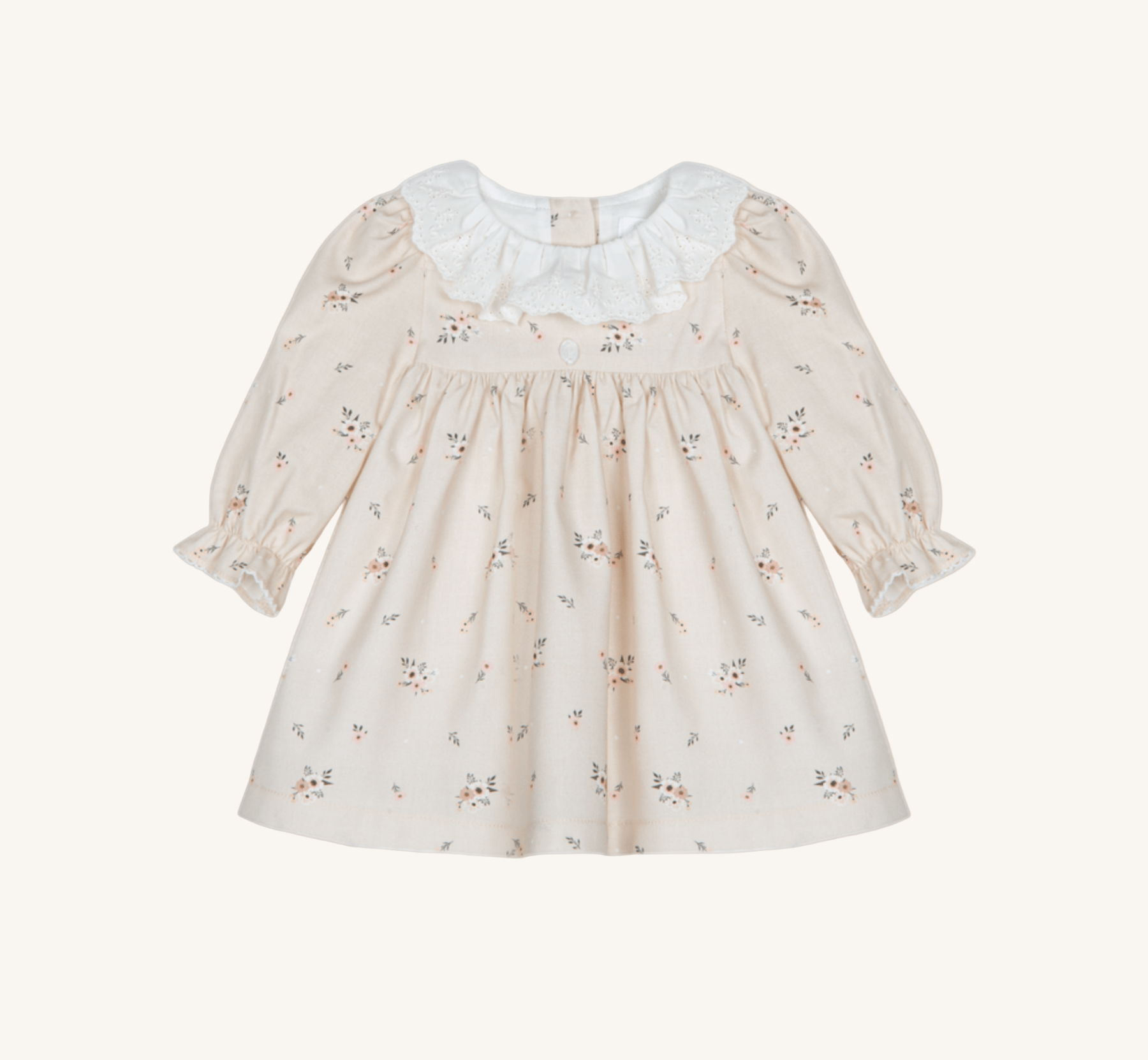 Patachou Baby Girls Beige Viyella Dress | HONEYPIEKIDS 