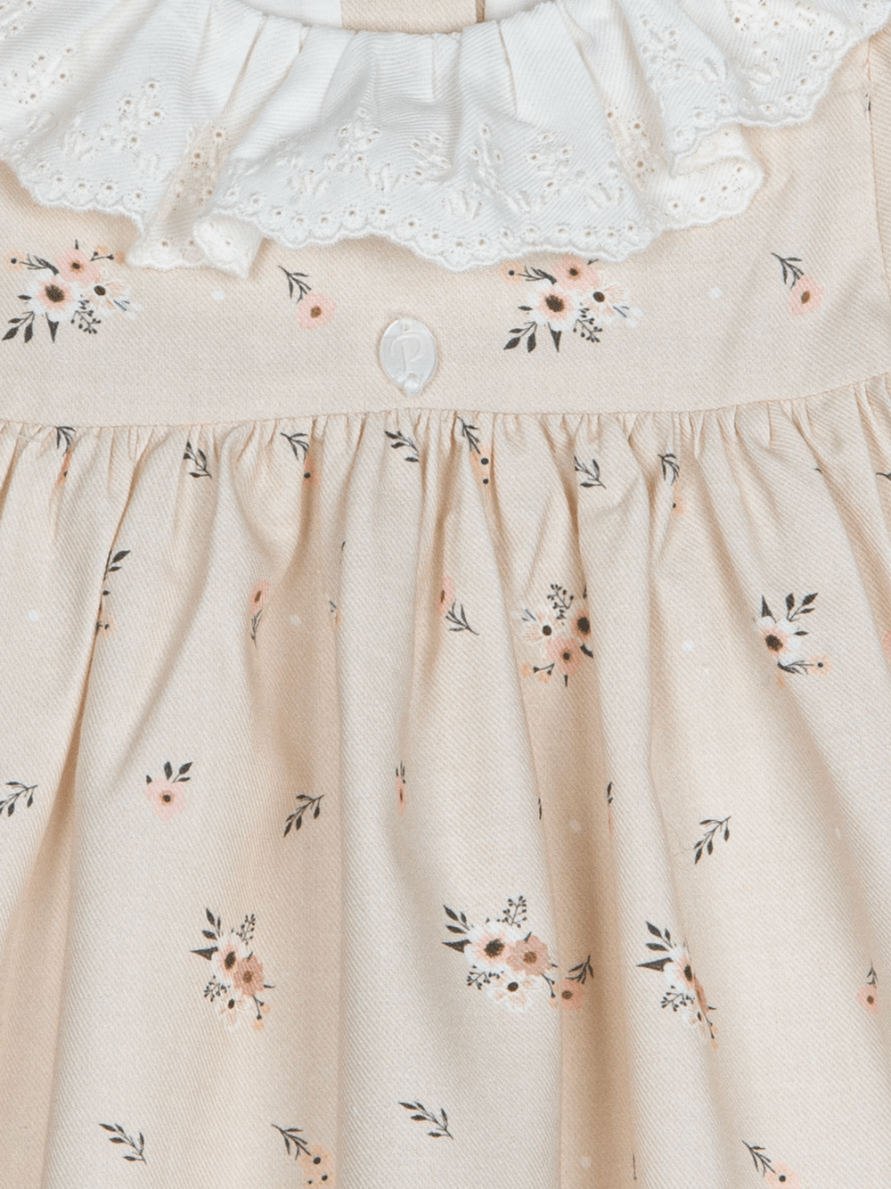 Patachou Baby Girls Beige Viyella Dress | HONEYPIEKIDS 