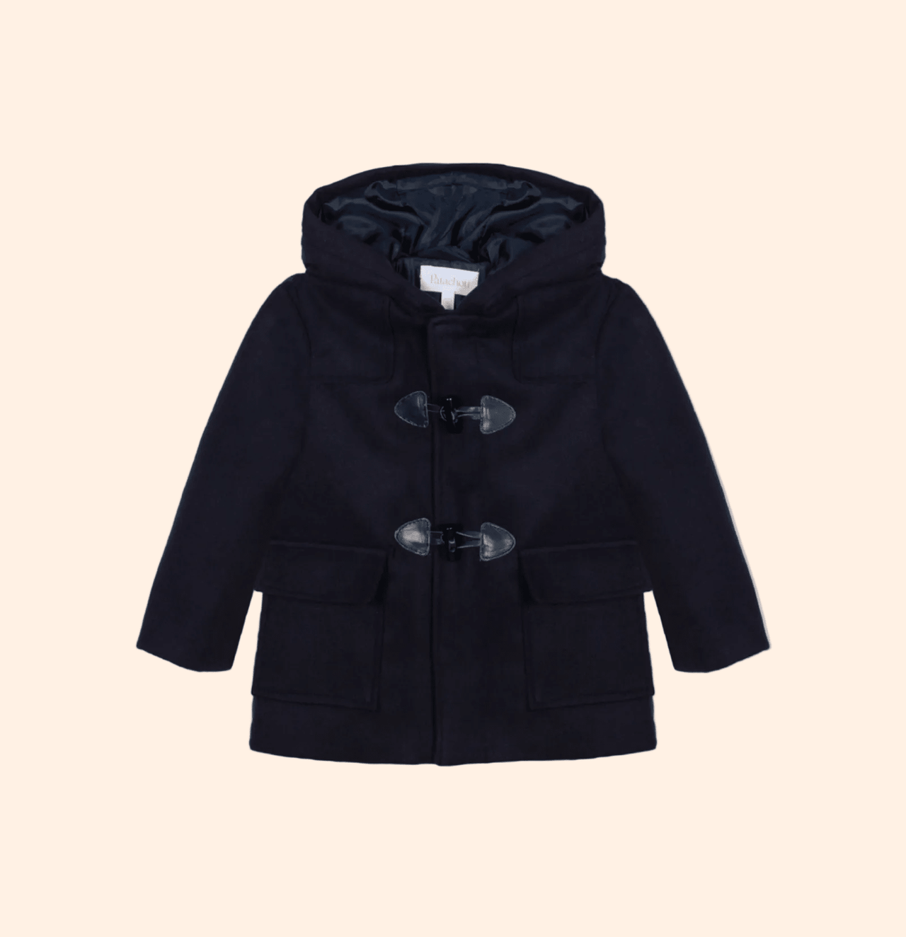 Patachou Boys Navy Blue Mouflon Coat With Hood | HONEYPIEKIDS 