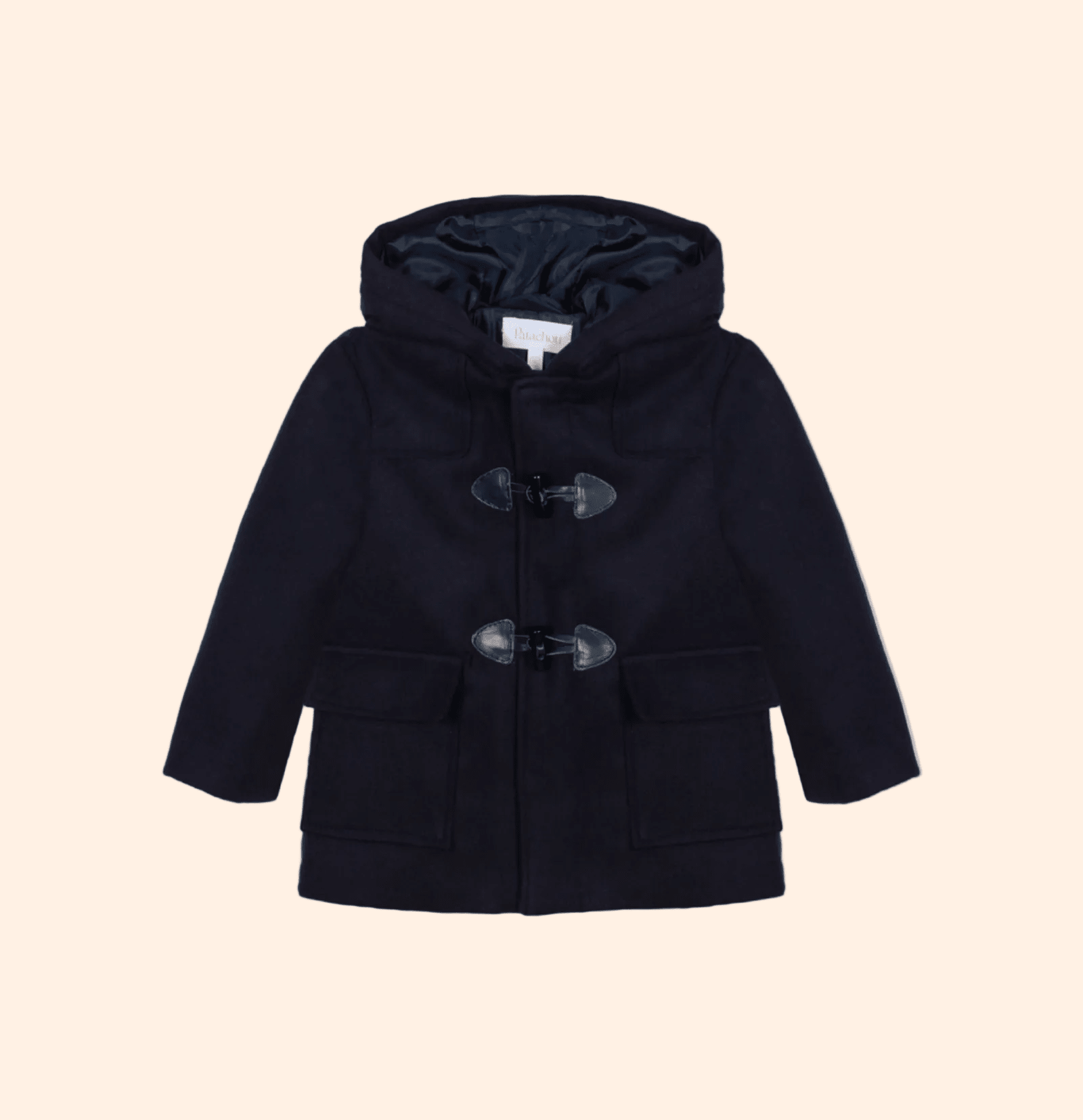 Patachou Boys Navy Blue Mouflon Coat With Hood | HONEYPIEKIDS 