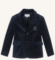 Patachou Boys Navy Blue Velvet Blazer Jacket | HONEYPIEKIDS 