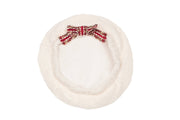 Patachou Girls Beige Beret With Tweed Bow | HONEYPIEKIDS 