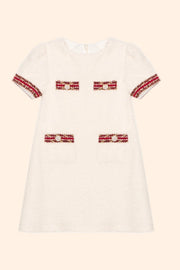 Patachou Girls Beige Boucle Dress | HONEYPIEKIDS 