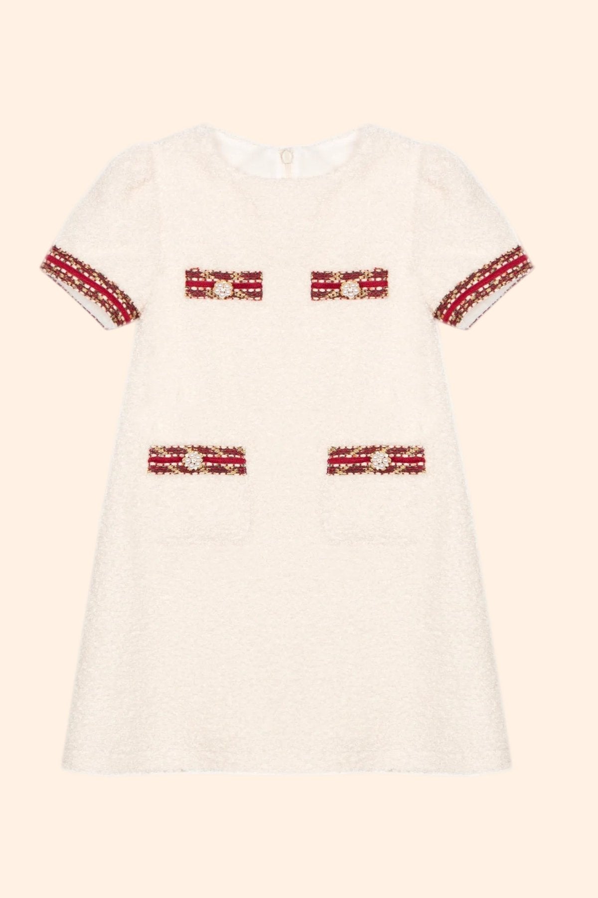 Patachou Girls Beige Boucle Dress | HONEYPIEKIDS 