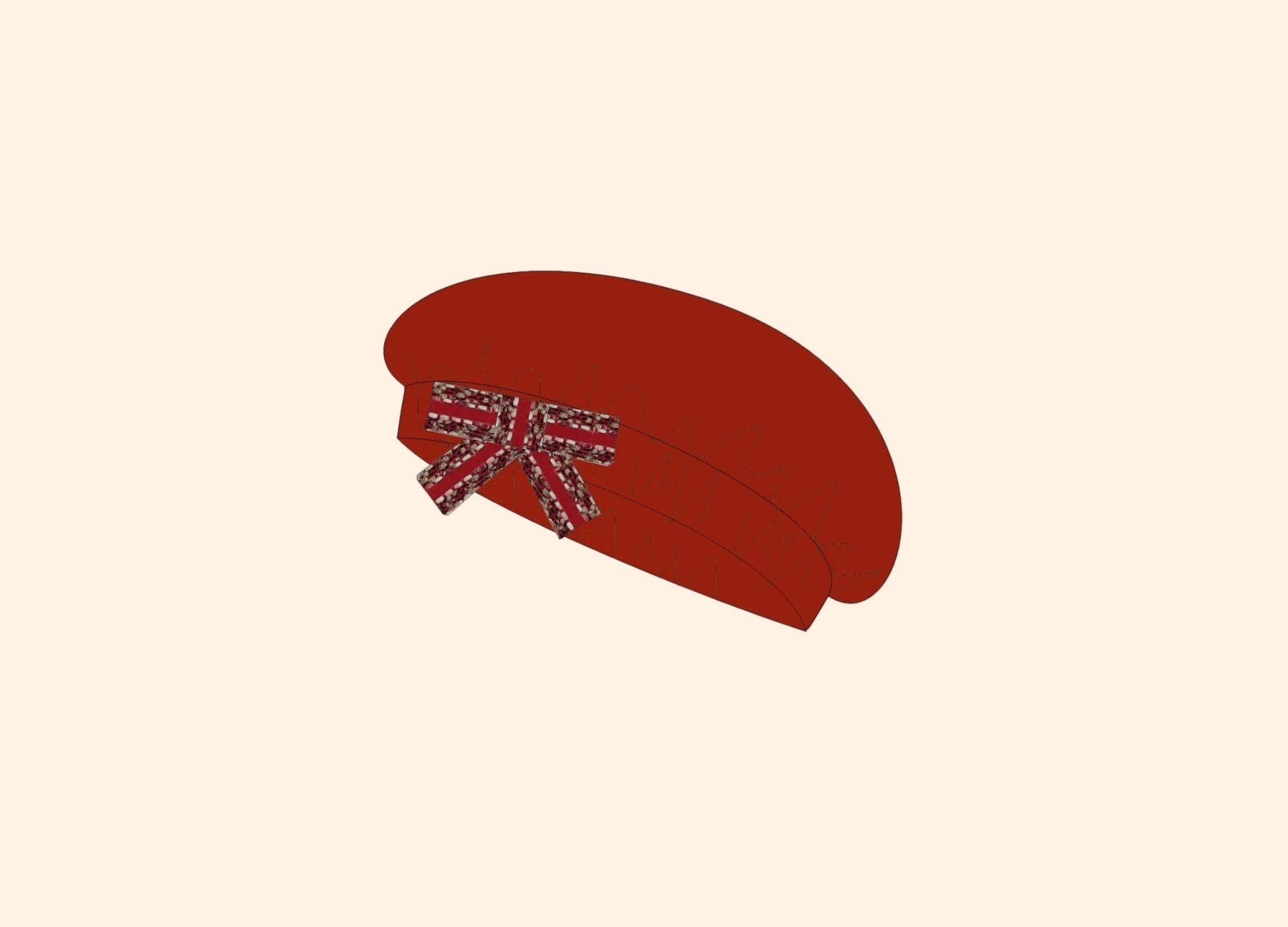 Patachou Girls Burgundy Beret With Tweed Bow | HONEYPIEKIDS 
