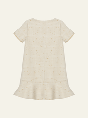 Patachou Girls Ecru and Gold Tweed Dress | HONEYPIEKIDS 