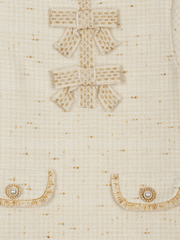 Patachou Girls Ecru and Gold Tweed Dress | HONEYPIEKIDS 
