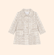 Patachou Girls Elegant Golden Sparkle Tweed Coat | HONEYPIEKIDS 
