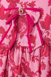 Patachou Girls Fuchsia Floral Print L/S Dress | HONEYPIEKIDS 