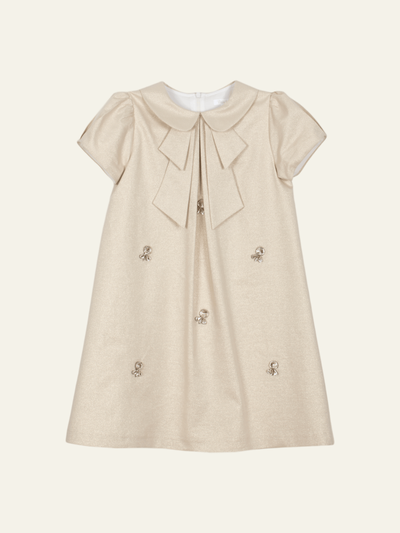 Patachou Girls Gold and Champagne Lurex Dress | HONEYPIEKIDS 