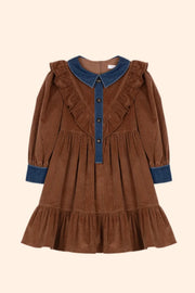 Patachou Girls Moka Corduroy Dress | HONEYPIEKIDS 