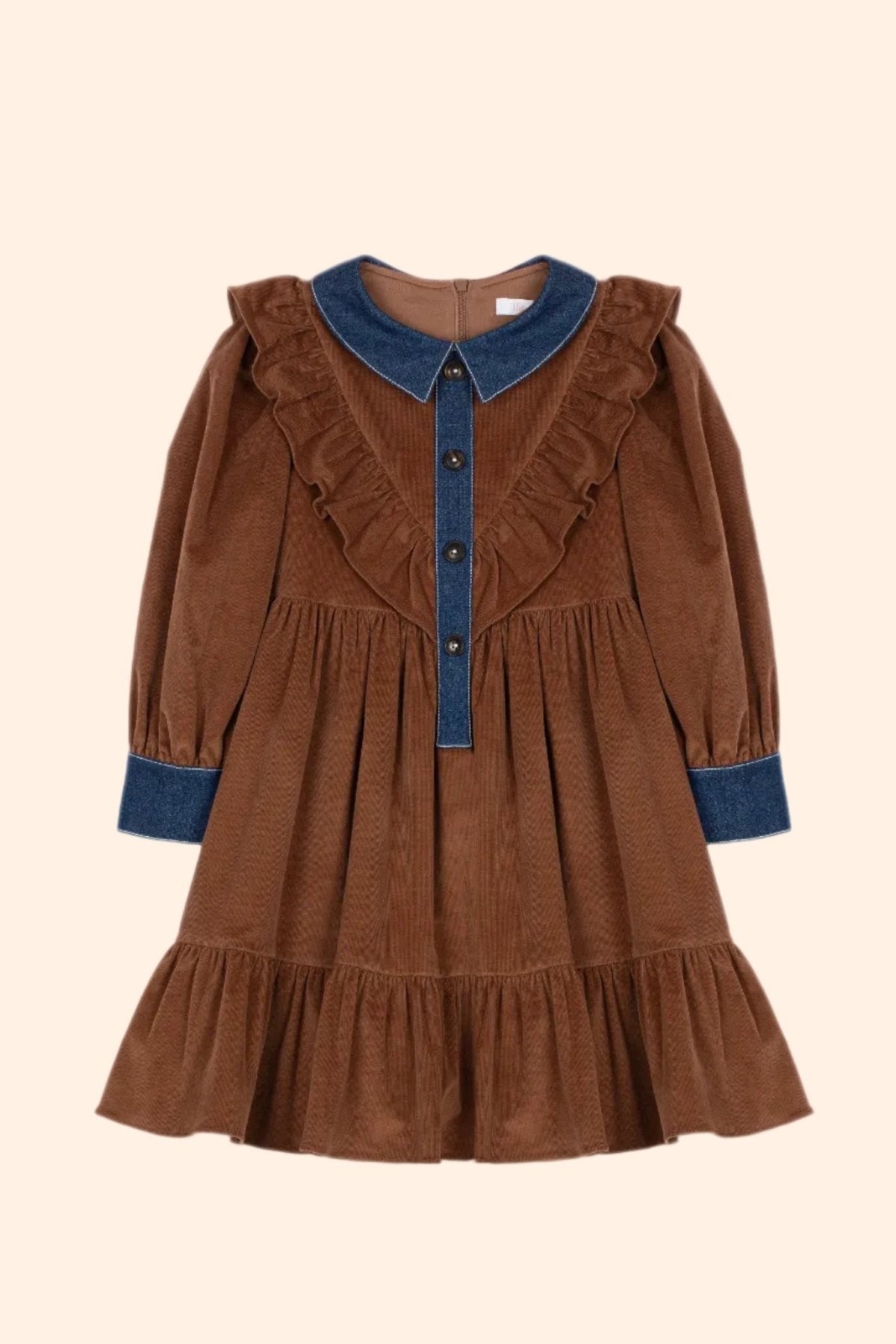 Patachou Girls Moka Corduroy Dress | HONEYPIEKIDS 