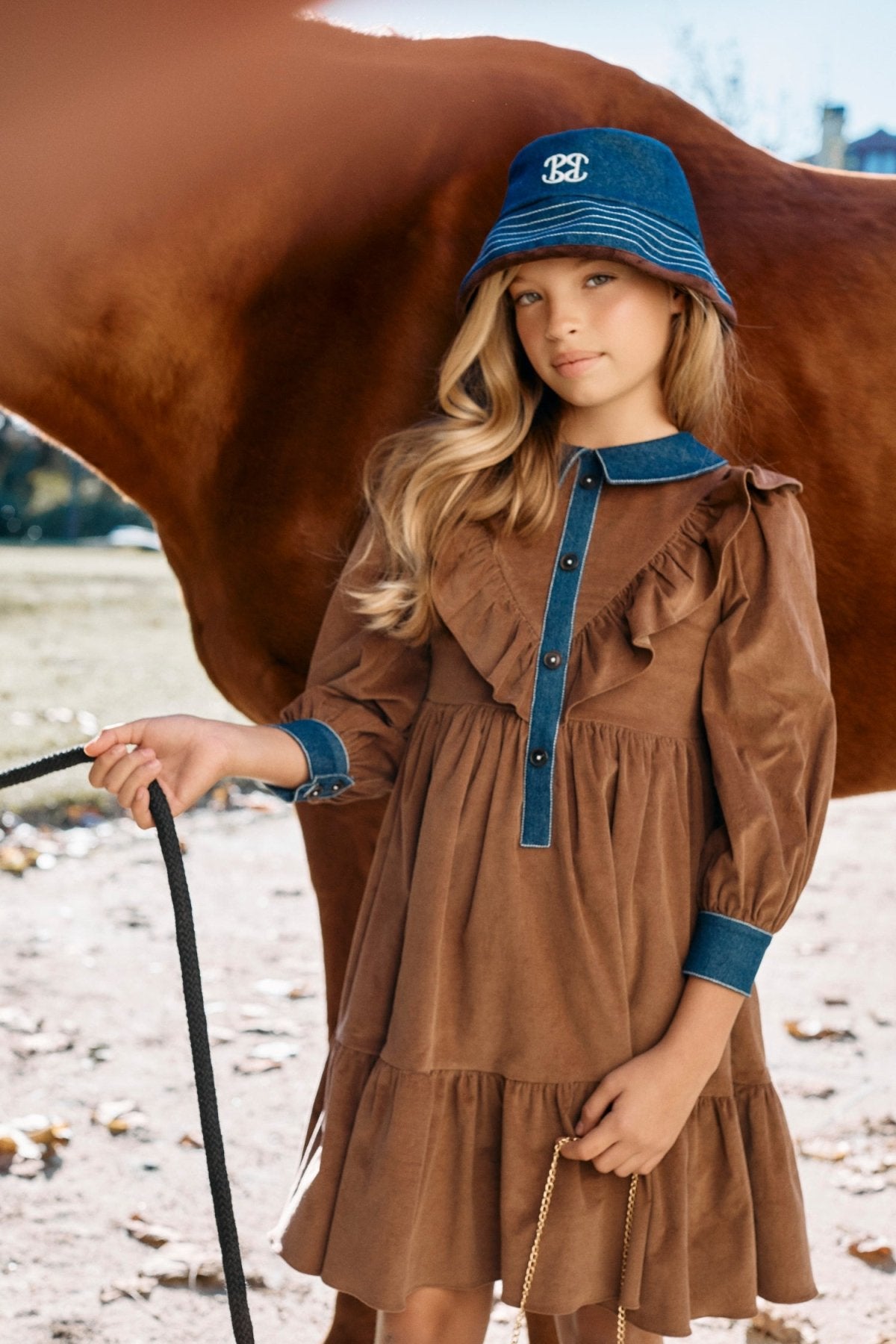 Patachou Girls Moka Corduroy Dress | HONEYPIEKIDS 