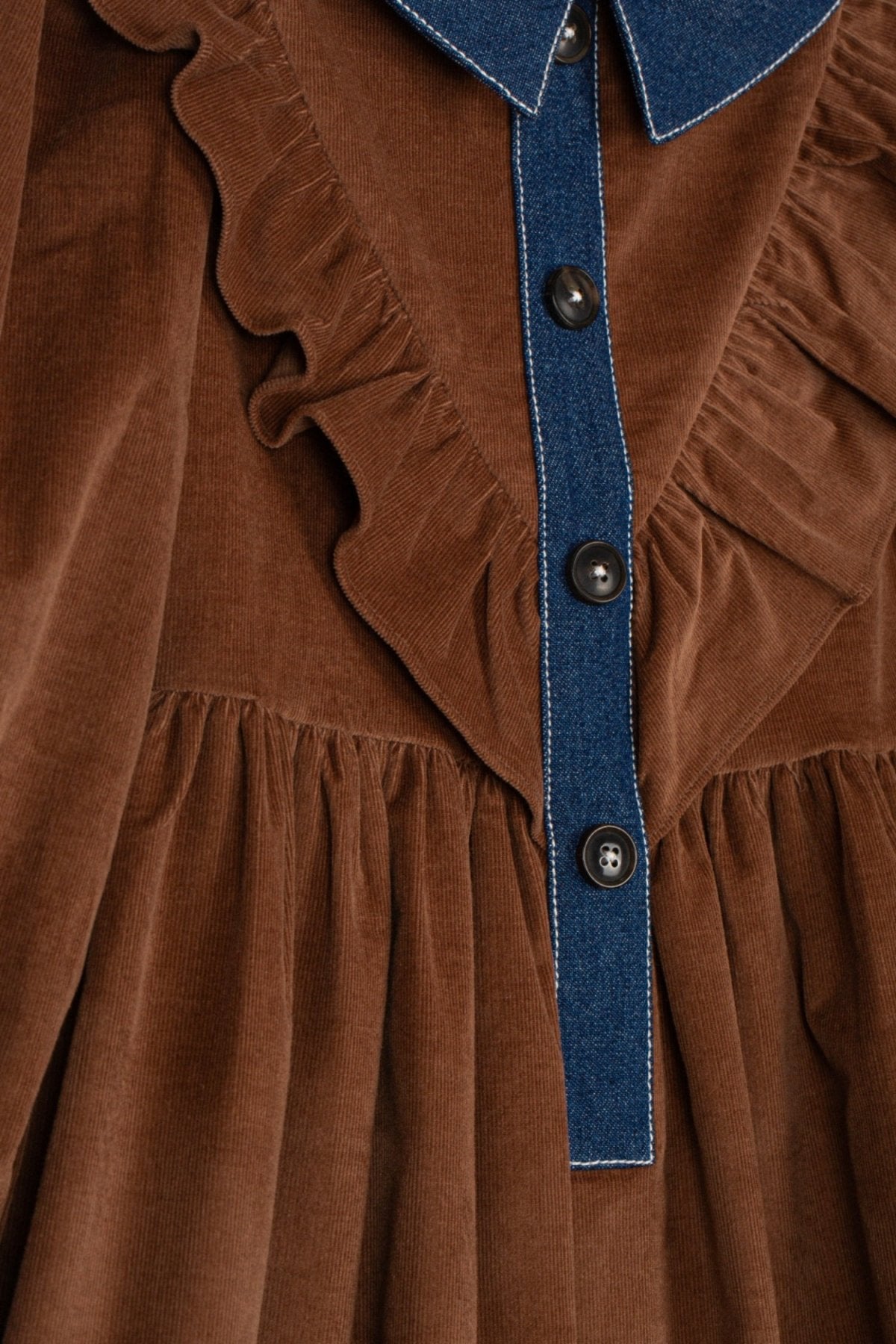 Patachou Girls Moka Corduroy Dress | HONEYPIEKIDS 