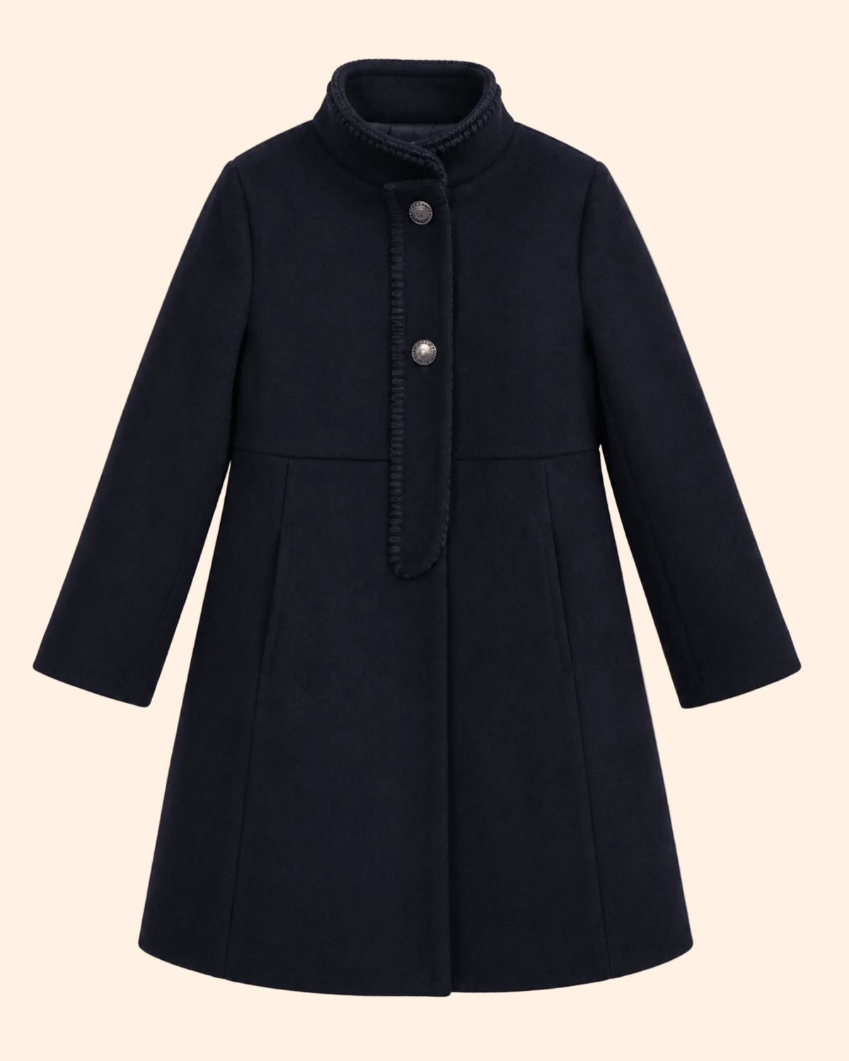 Patachou Girls Navy Long Woven Dress Coat | HONEYPIEKIDS