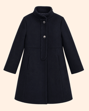 Patachou Girls Navy Blue Long Woven Dress Coat | HONEYPIEKIDS 