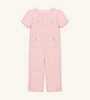 Patachou Girls Pink Tweed Jumpsuit | HONEYPIEKIDS 