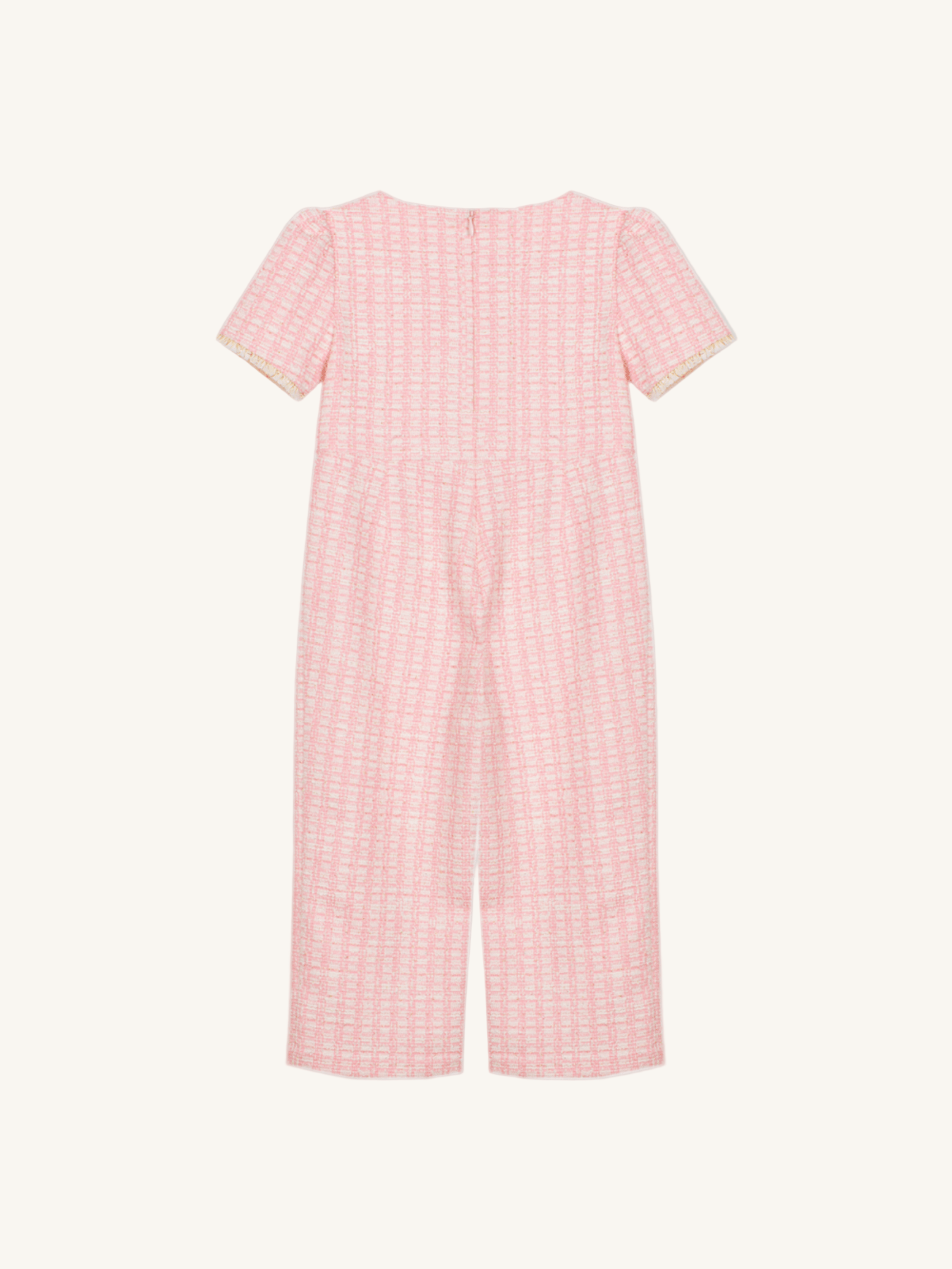 Patachou Girls Pink Tweed Jumpsuit | HONEYPIEKIDS 