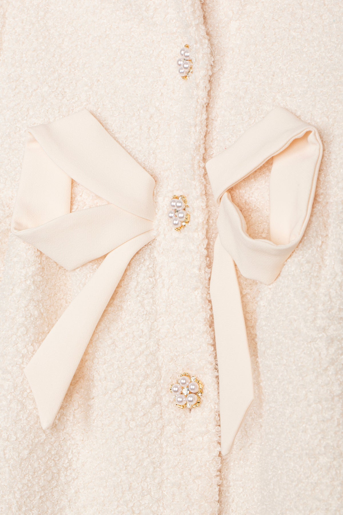 Patachou Girls Sparkly Cream Tweed Coat | HONEYPIEKIDS