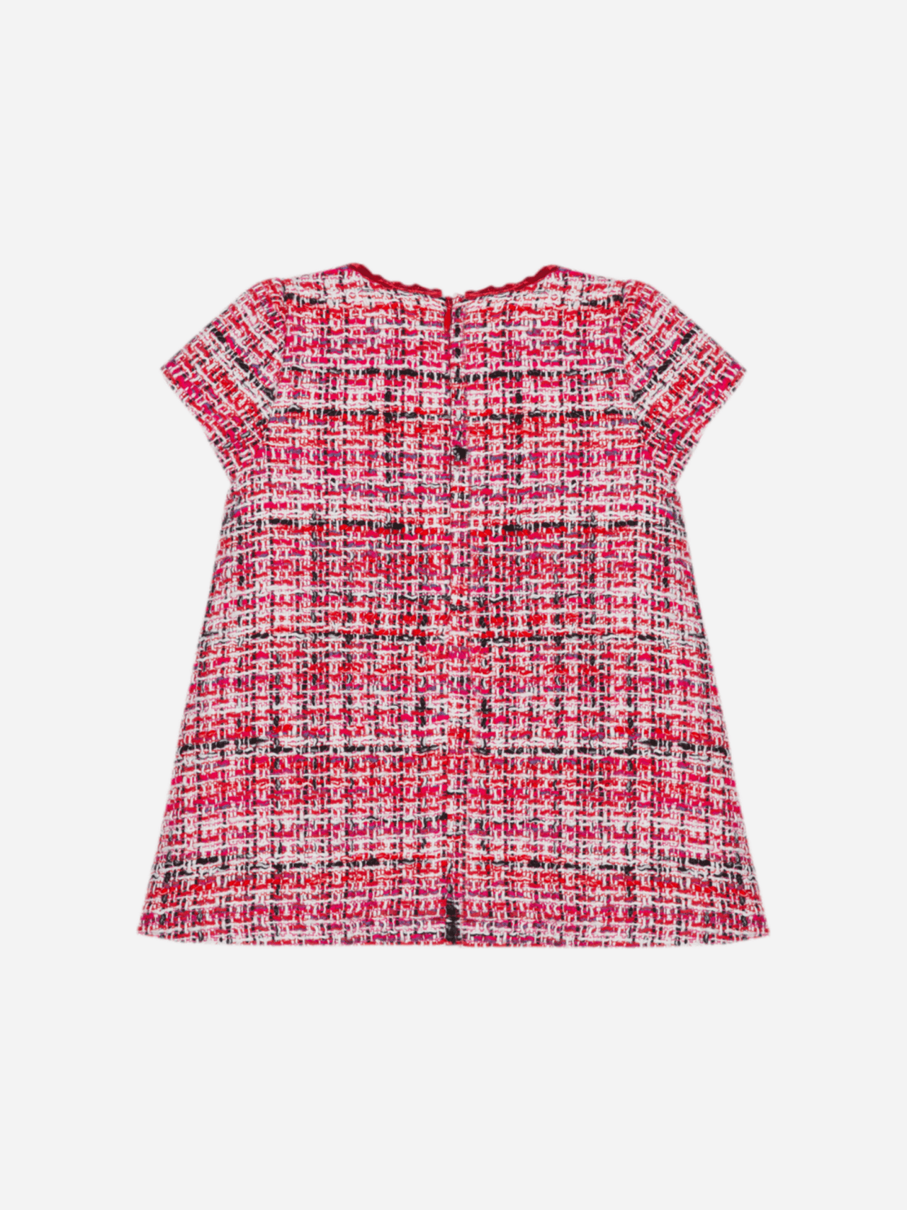 Patachou Infant Red Tweed and Velvet Bow Dress - Baby and Toddler | HONEYPIEKIDS 