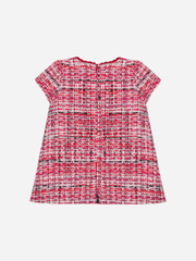 Patachou Infant Red Tweed and Velvet Bow Dress - Baby and Toddler | HONEYPIEKIDS 