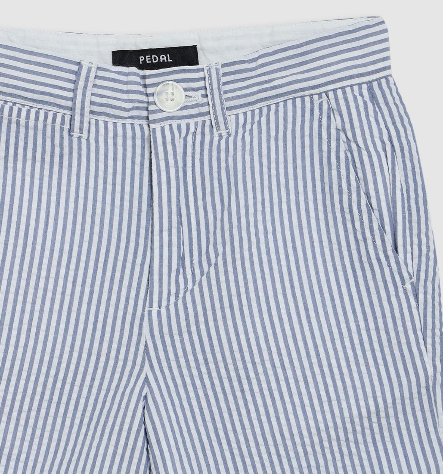 Pedal Boys Seersucker Short - Blue | HONEYPIEKIDS