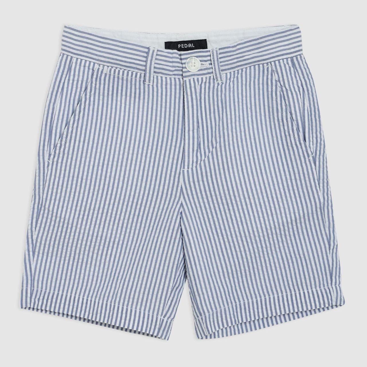 Pedal Boys Seersucker Short - Blue | HONEYPIEKIDS