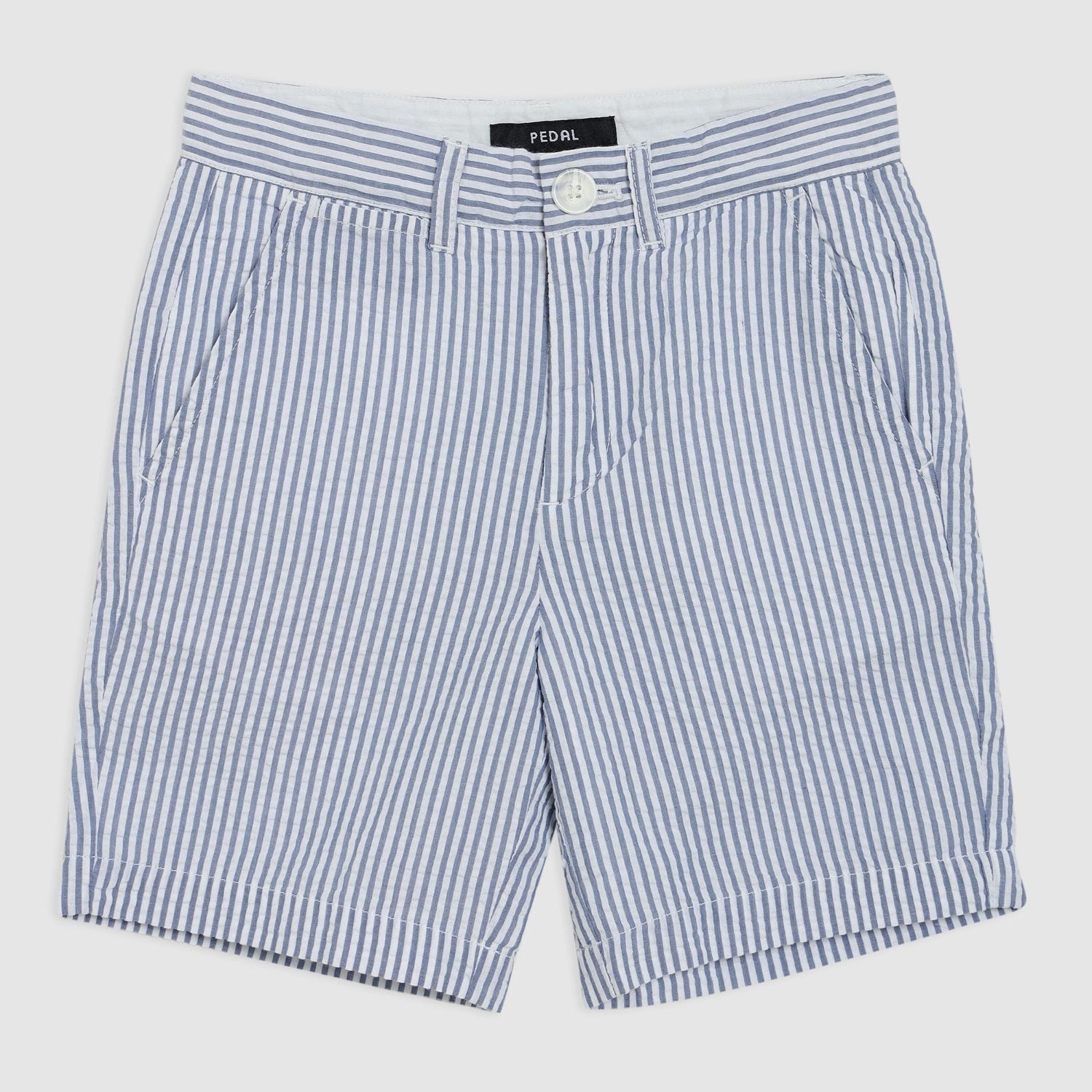 Pedal Boys Seersucker Short - Blue | HONEYPIEKIDS