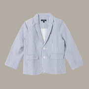 Pedal Boys Seersucker Sportcoat and Pants Set - Blue | HONEYPIEKIDS