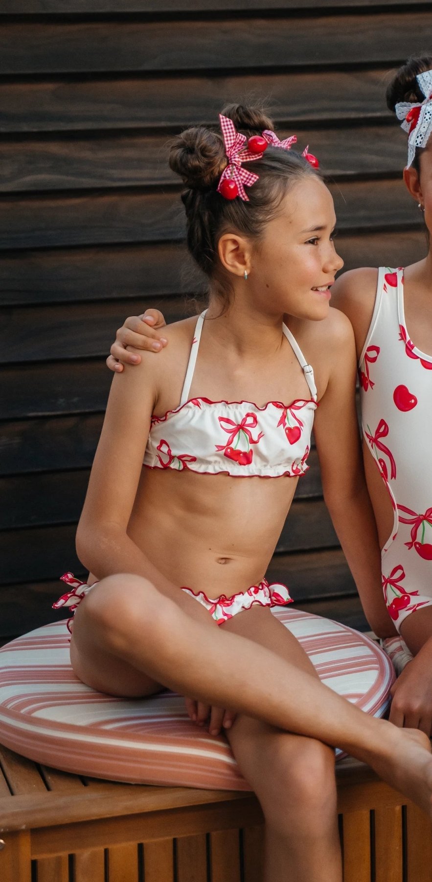 Piccoli Principi Carolina Bikini in Cherry and Stripes Pattern | HONEYPIEKIDS