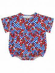 Pomodoro Check Baby T-Shirt Bubble Romper | HONEYPIEKIDS 