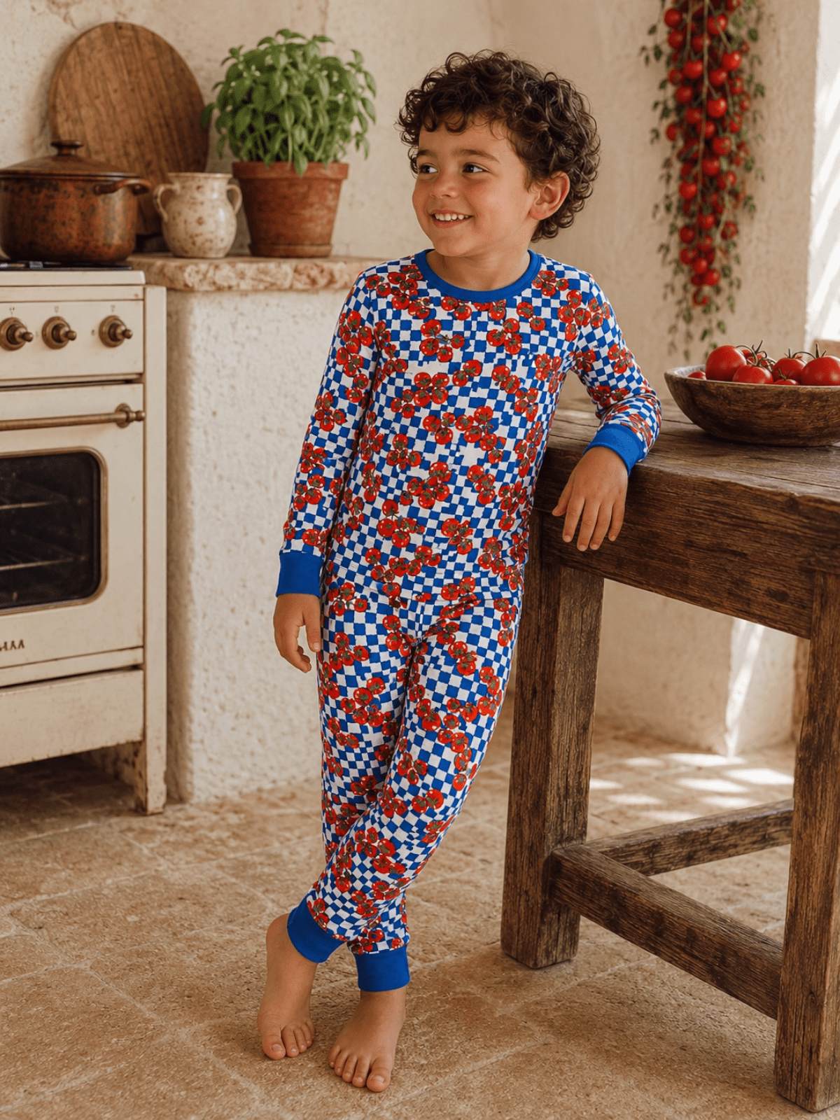 Pomodoro Check Boys L/S 2 Piece Pajama Set