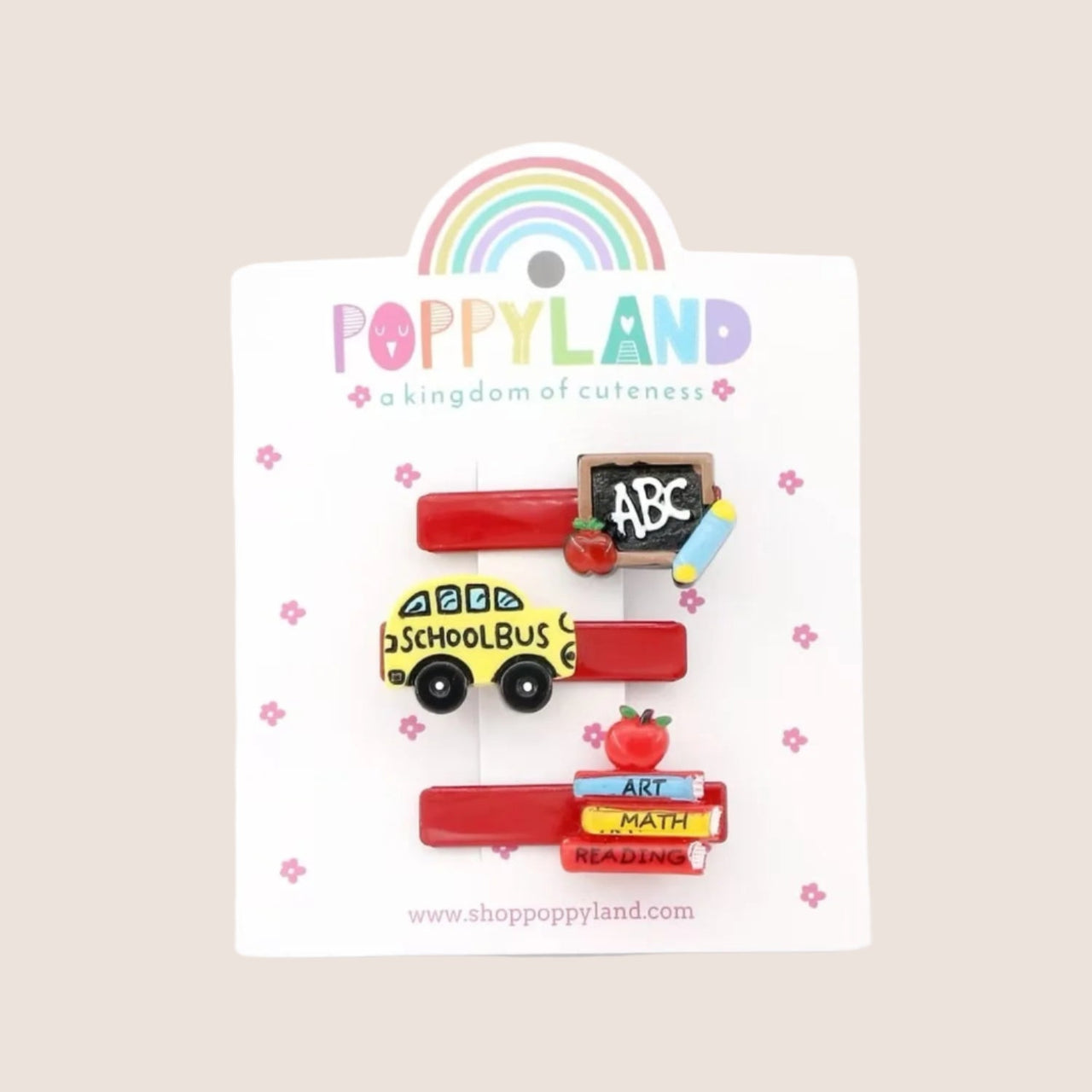 Poppyland Girls Hair Clips - Off To School | HONEYPIEKIDS 