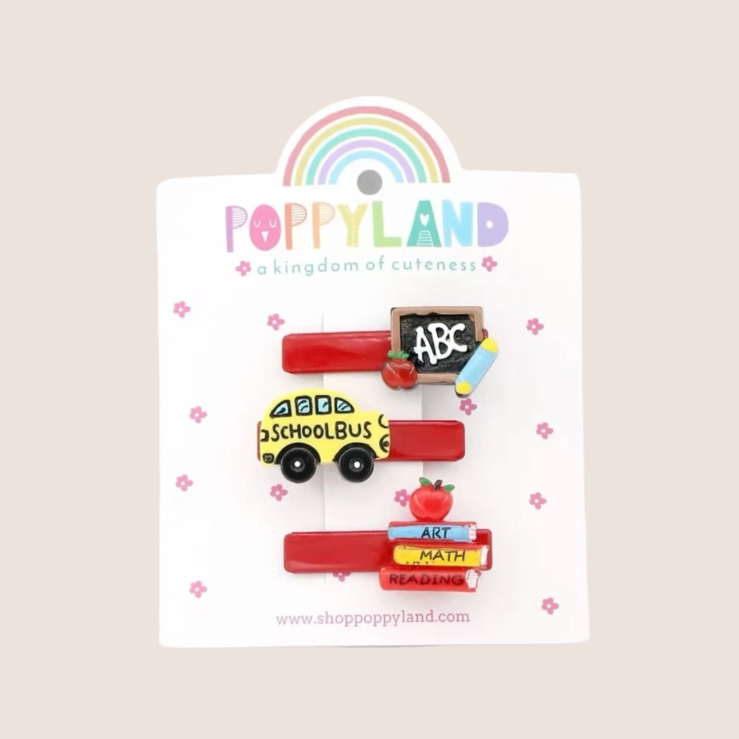 Poppyland Girls Hair Clips - Off To School | HONEYPIEKIDS 
