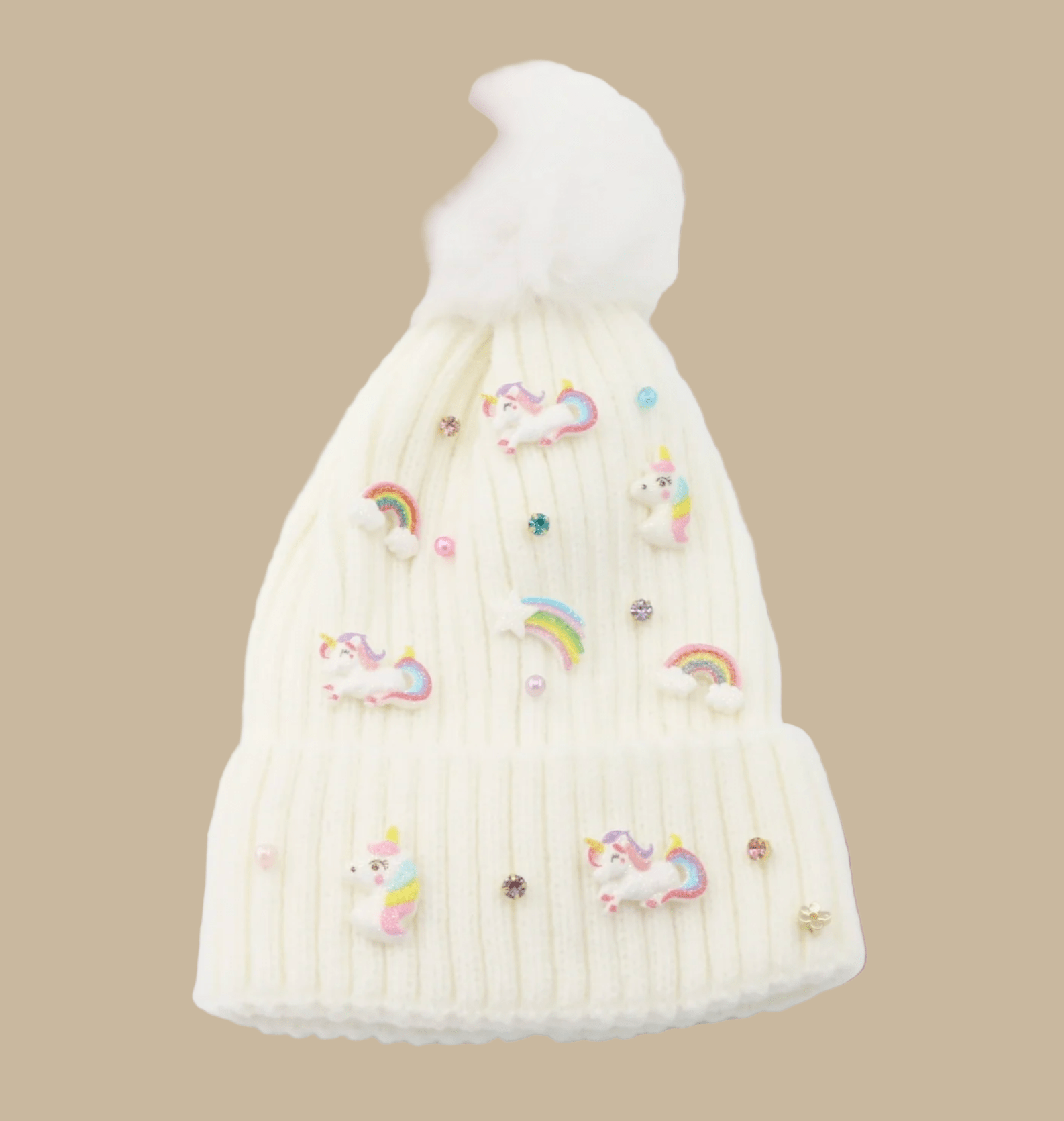 Poppyland Girls Rainbow Unicorn Winter Hat | HONEYPIEKIDS