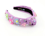 Poppyland Headband - PURPLE STRAWBERRY BOWS  | HONEYPIEKIDS.COM