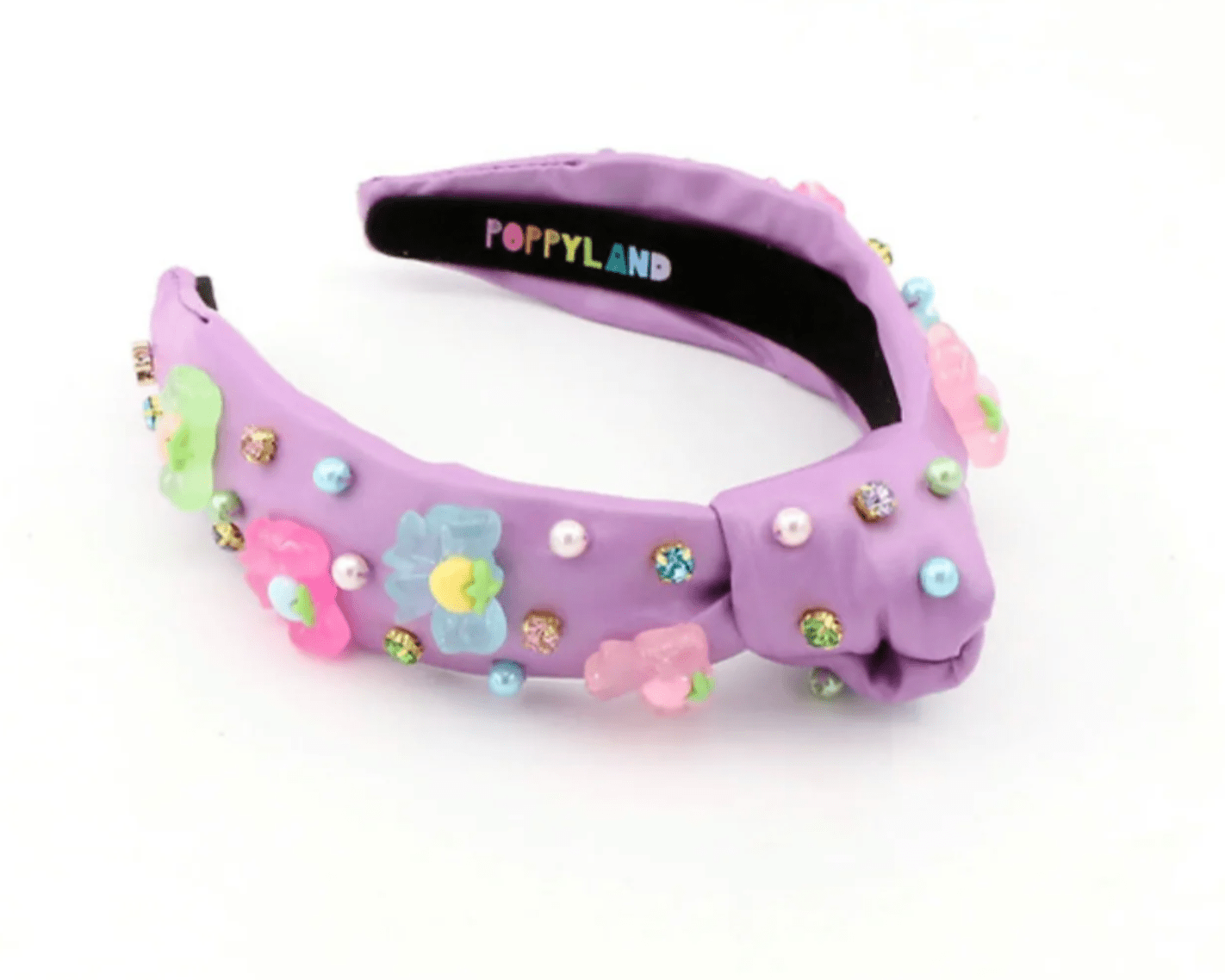 Poppyland Headband - PURPLE STRAWBERRY BOWS  | HONEYPIEKIDS.COM