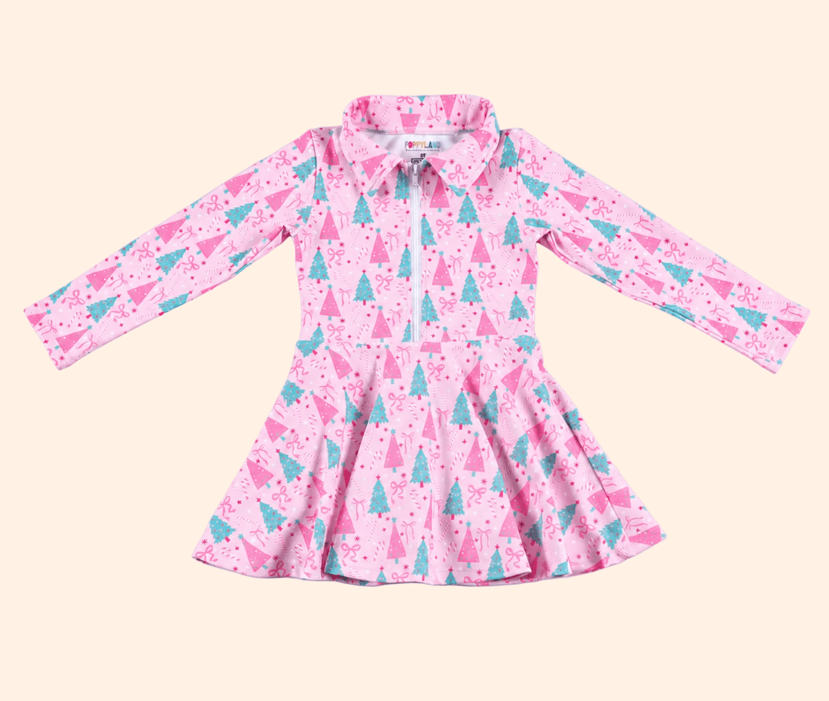 Poppyland Long Sleeve Holiday Grace Dress - Sugarplum Forest | HONEYPIEKIDS