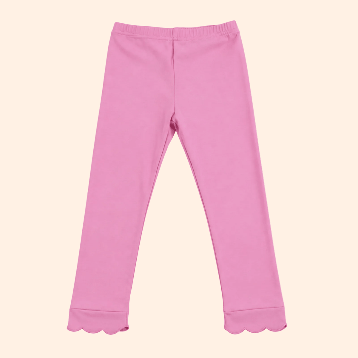 Poppyland Girls Scalloped Leggings - Pretty in Pink | HONEYPIEKIDS